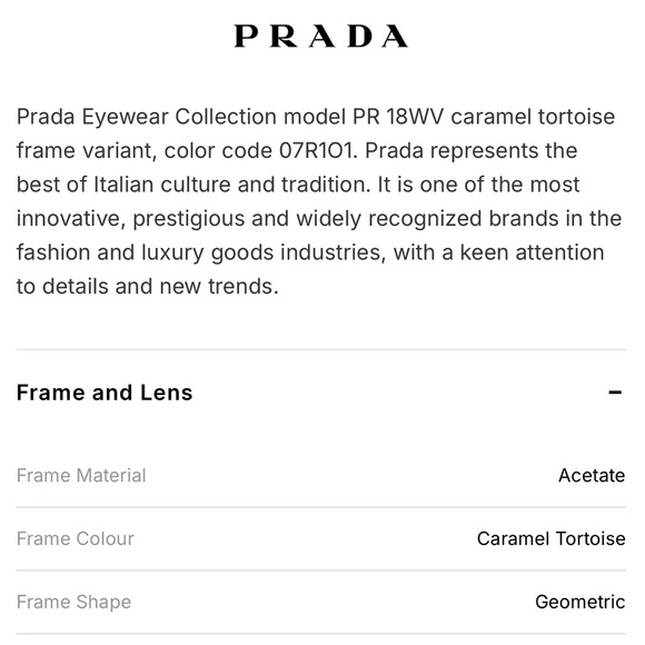 Caramel Tortoise rX Eyeglass Frames by PRADA - Picture 14 of 15